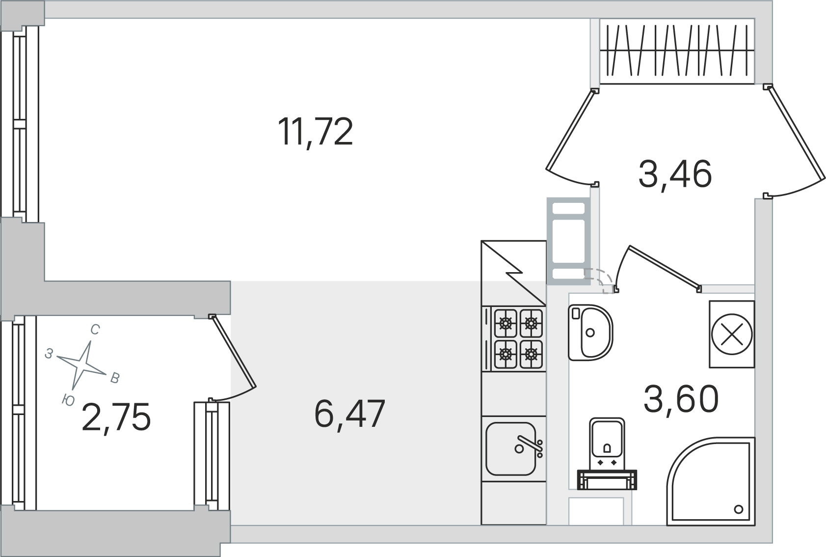 Планировка Студия 6