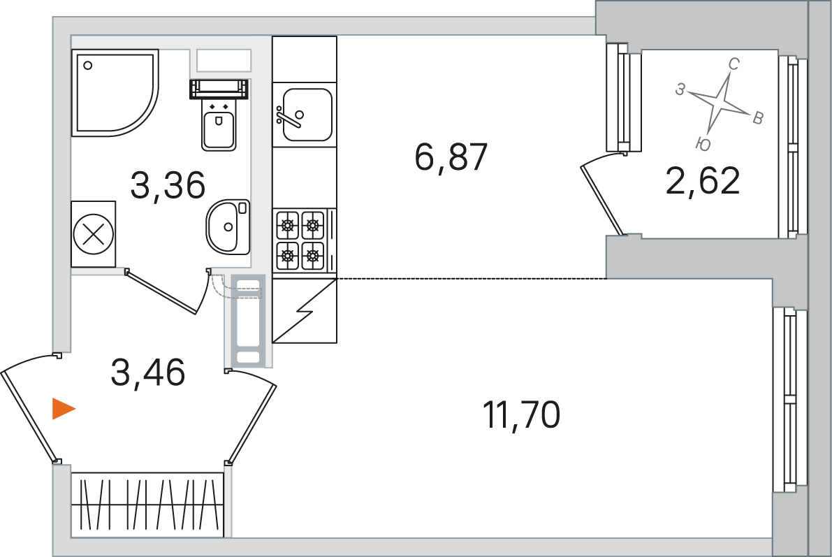 Планировка Студия 6