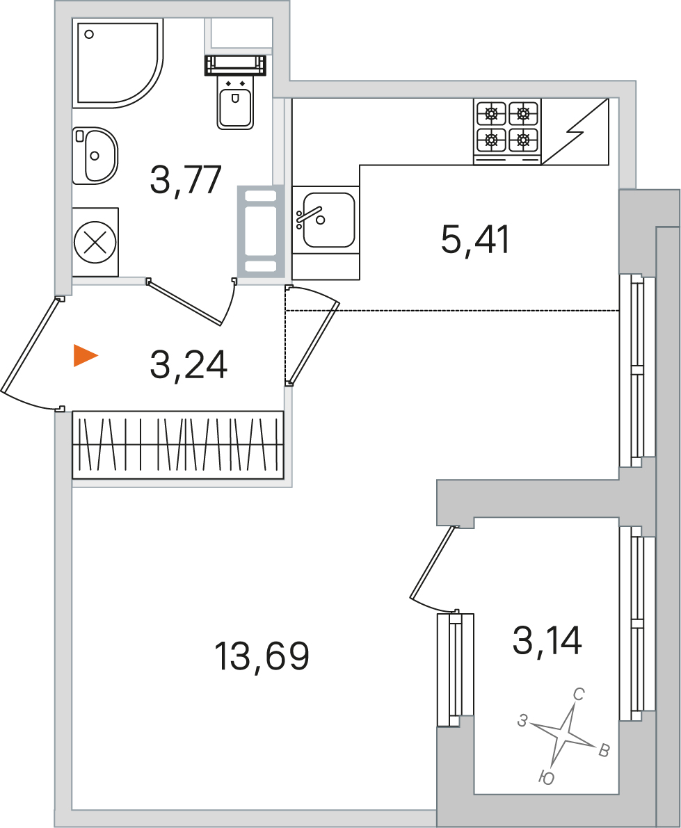 Планировка Студия 6