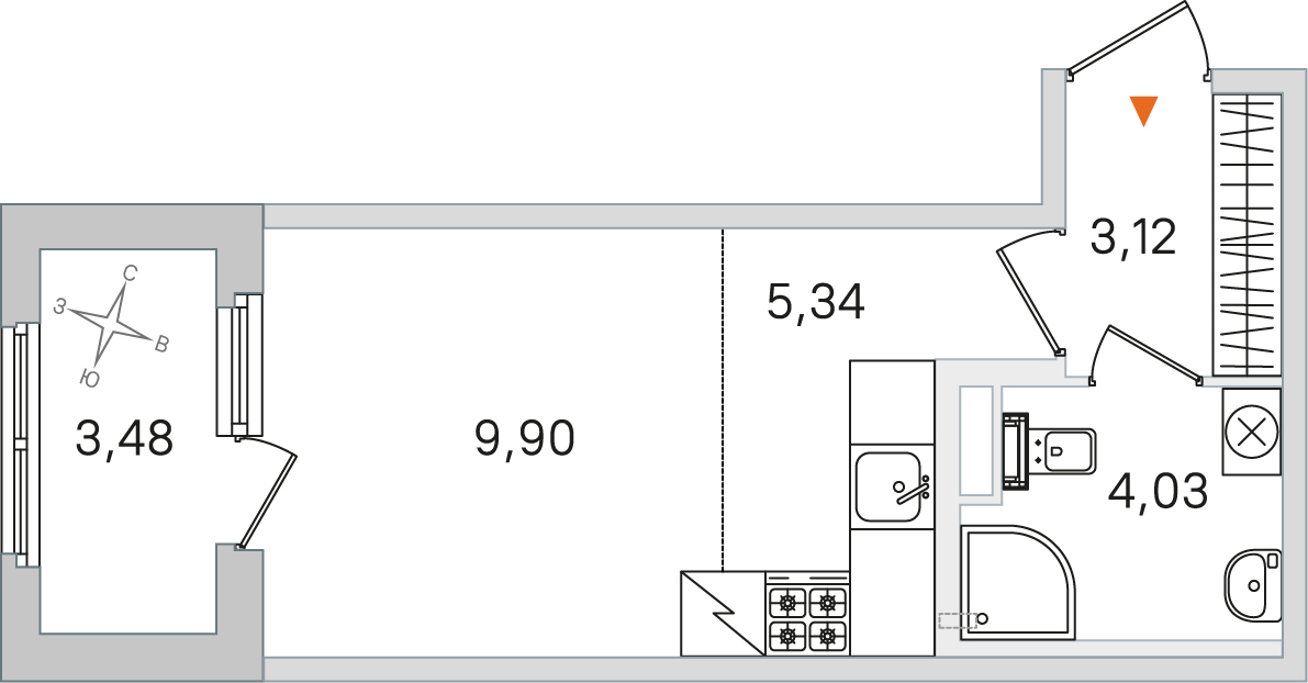 Планировка Студия 6
