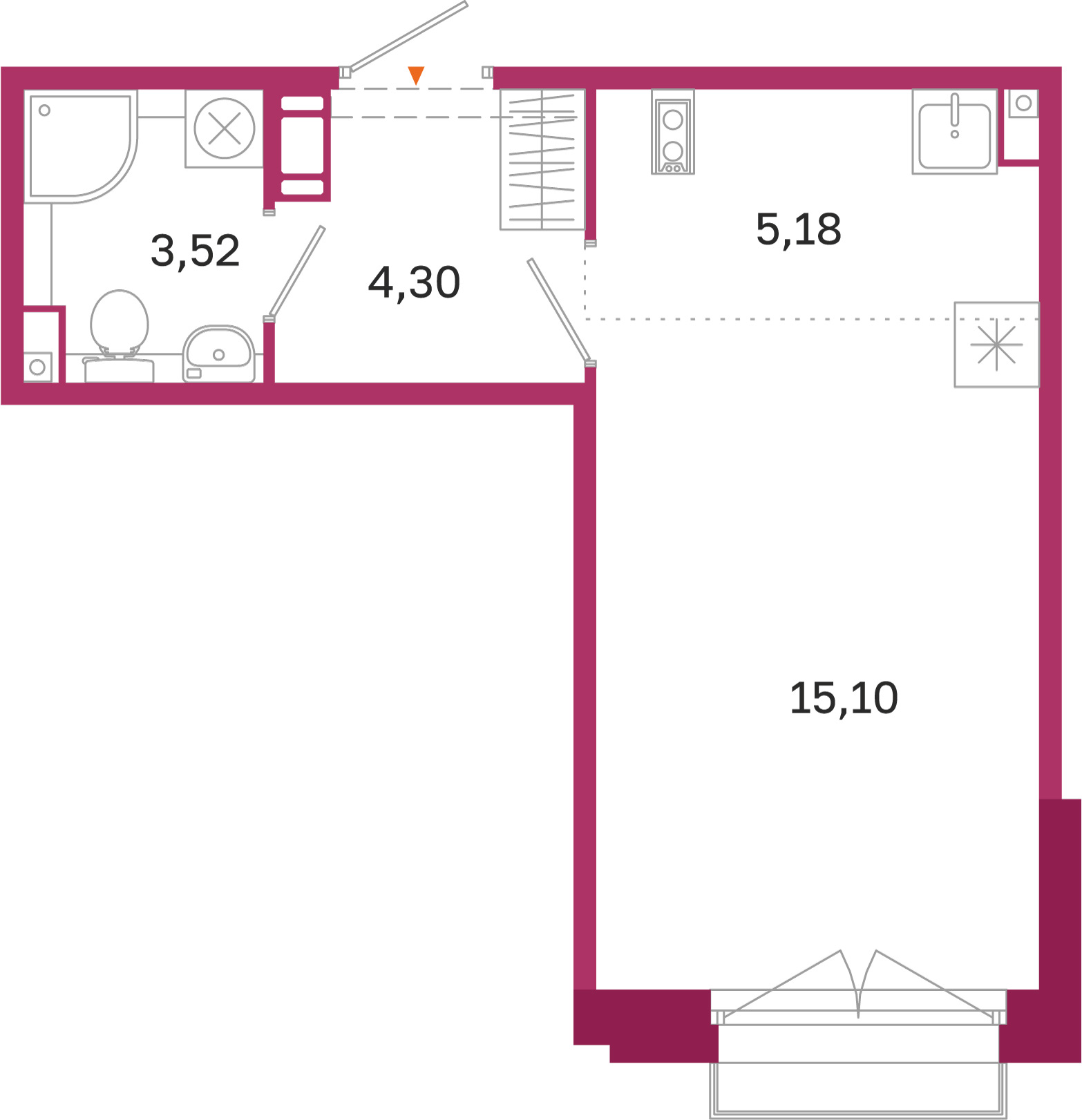 Планировка Студия 6