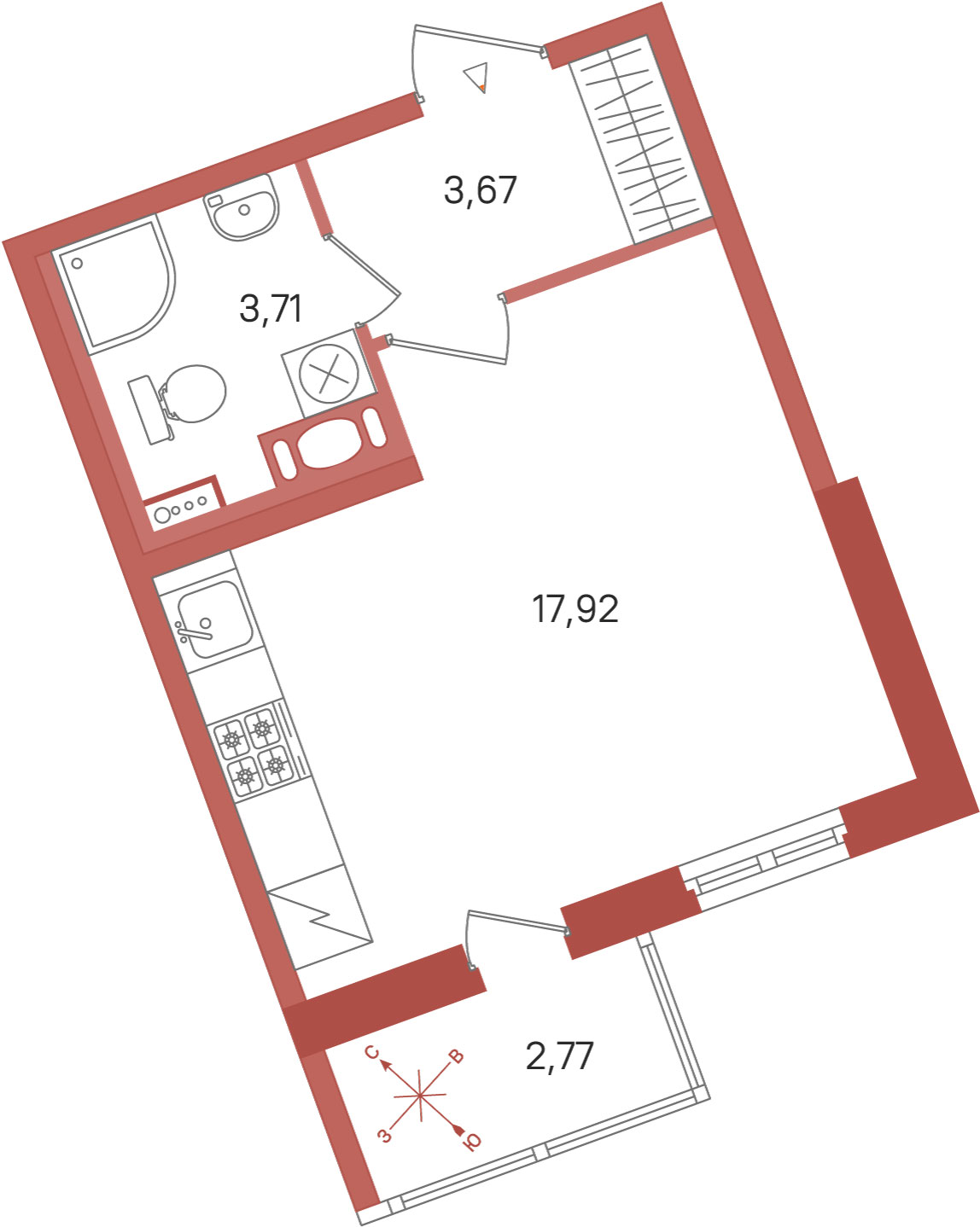 Планировка Студия 4