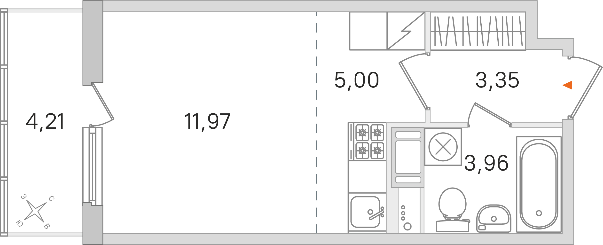 Планировка Студия 6