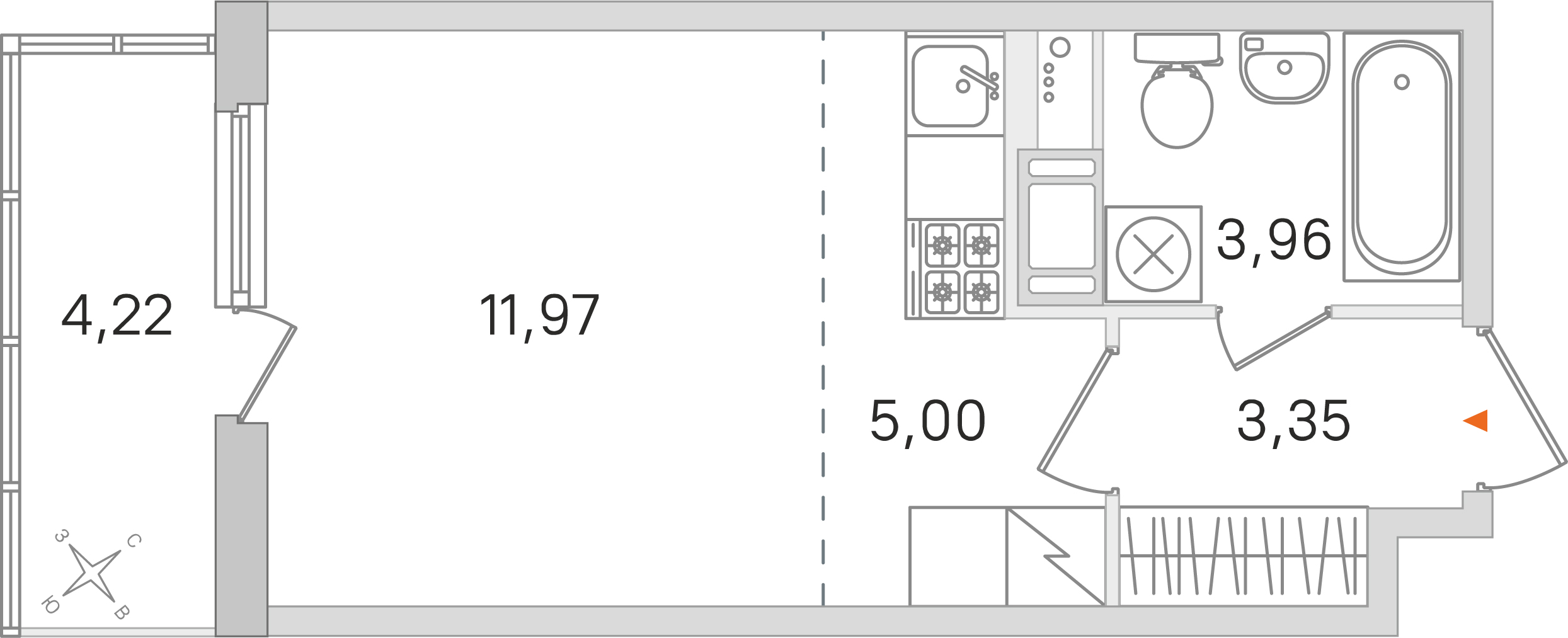 Планировка Студия 6